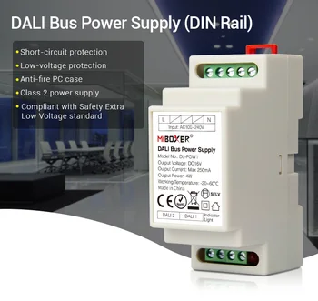 Miboxer DALI DL-X 5IN 1 Контролер led лента с димер Поддържа Режим на изходни RGB/RGBW/RGB + CCT DT8, съвместим с панел DALI/DL-POW1