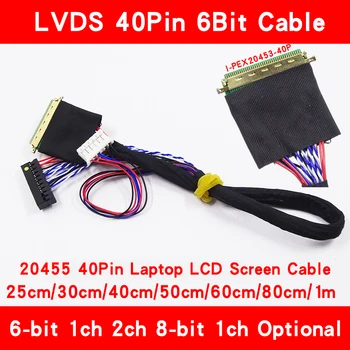 Връзка заплата на шофьор LCD екран на лаптоп, LVDS Кабел I-PEX20453 6bit 1ch 2ch 8bit 1ch 25 см на 40 см, 60 см, 1 м 20455 led 40Pin 6Pin