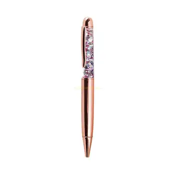 Луксозна химикалка дръжка с метални пайети 1,0 mm, За подпис, Черно мастило