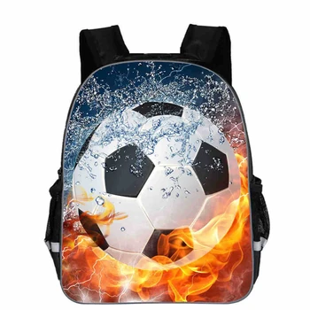 16-Инчов 3D Футболен раница, училищна чанта за момчета и момичета, чанти детска футболна тренировка на отбора, Адаптивни логото на 15 Цвята