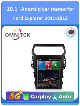 Omnitek Android Tesla Екрана, Стерео Радио Авто Мултимедиен Плеър За Ford Explorer 2011-2019 Carplay Android Auto 8G + 128G DSP IPS