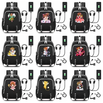 Аниме Cardcaptor Sakura Раница Mochila Ученически чанти Bookbag Дамски пътна чанта на рамото за момичета, чанти за почивка на открито