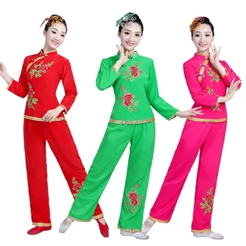 2018 нов древнекитайский костюм женски народен танц лев за жени hanfu женски нова година фен Янко сценична облекло дракон младши