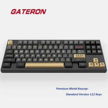 GATERON 112 Keys Стандартна Индивидуална Височина Премиум-Клас От Двойно Анодизиран Алуминий с ЦПУ Ергономична Пълна Механична Клавиатура Keycaps