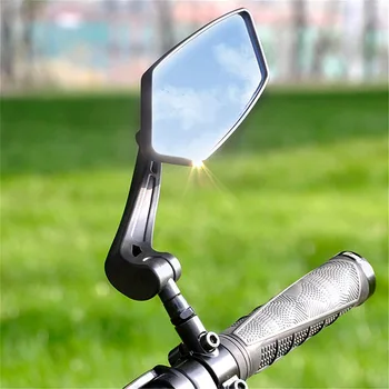 Кормило огледалото за обратно виждане, Велосипеди колоездене, прозрачен Рефлектор за обратно виждане с широк спектър на преглед, Регулируемо Огледало на Волана на Ляво и на дясно