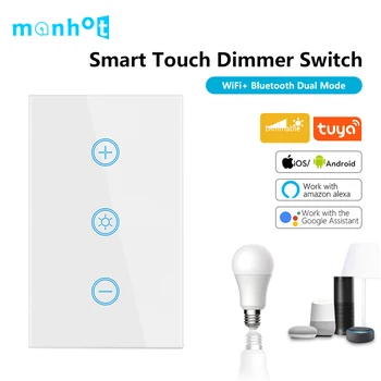 Sasha Smart Life WiFi Диммерный ключа за лампата US Touch Sensor Led диммерный ключа за лампата на Гласово управление е Работа за Алекса Google Home