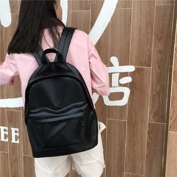 Студентски пътна чанта KUZAI в корейски стил, с голям капацитет, стилна раница от изкуствена кожа, вода-репелент раница, Новост