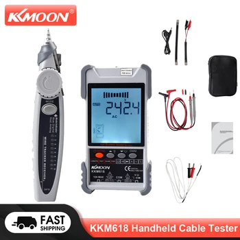 KKMOON KKM618 Ръчен тестер кабел Цифров Търсене POE Тест за Чувствителност на сдвояване Регулируема Детектор за Измерване на мрежата на Кабелна линия