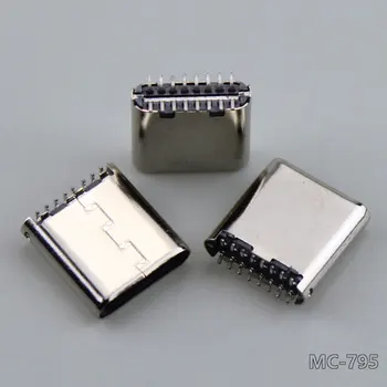 1-10 бр. Micro USB Type 3.1-C 16-Pin 16 P Оттичане кръпка SMD C USB За прехвърляне на данни, Включете на 180 градуса H8.5 мм Високоскоростен Конектор