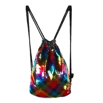 2023 Модни дамски чанта от съвсем малък с пайети, с променящ се цвят, спортна раница на открито