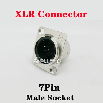 10шт-100шт Конектор XLR, метално оръдие, штекерная гнездо, 7-пинов аудиомикрофон, баланс от динамика, кабелна клемма, Жичен панел, гнездо