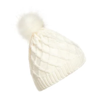 Модни Дамски обувки Дама Изкуствена кожа топката Зимна топла вязаная шапка на една кука Ски шапчица
