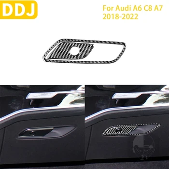 За Audi A6 C8 A7 2019-2022 автоаксесоари за съхранение на пътници, довършителни панел, Етикети, изработени от въглеродни влакна, украса за подреждане