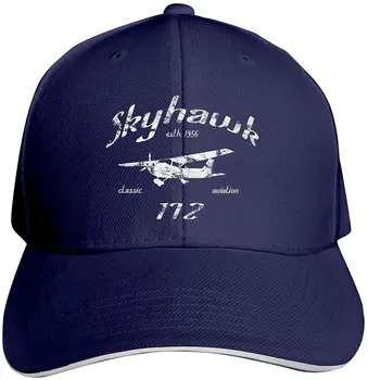 172 Памучен шапка Skyhawk за татко, класическата бейзболна шапка, Регулируеми шапки Polo шофьор на камион в стил Унисекс