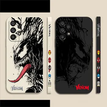Калъф за телефон Marvel Black Venom Comics За Samsung Galaxy A72 A71 а a53 A51 A52 A42 A31 A32 в а23 A22 A21S 4G 5G Течен Цветен Калъф