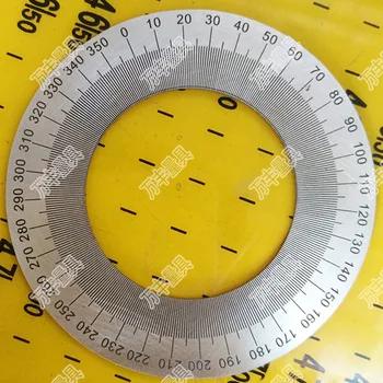 ъглов диск с циферблат 70x40x1 мм от неръждаема стомана, кръгла инструмент за измерване на ъгъла с циферблат 360 градуса от неръждаема стомана