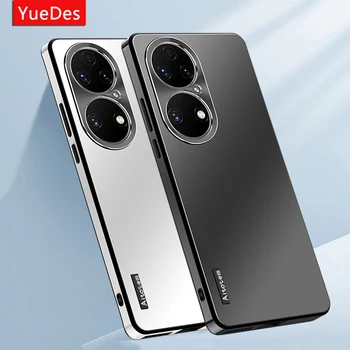 Луксозен метален калъф за защита на обектива на камерата, калъф за телефон Huawei P50 Pro P40 Pro, висококачествен матиран устойчив на удари твърд броня Aurora