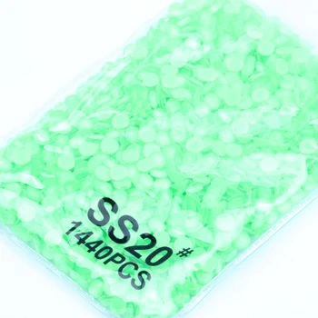Флуоресцентно зелен Цвят, Блестящ флуоресцентно планински Кристал, Нов Стъклен Флэтбэк, светещи кристали ss6-ss30, набор от пайети за нокти 