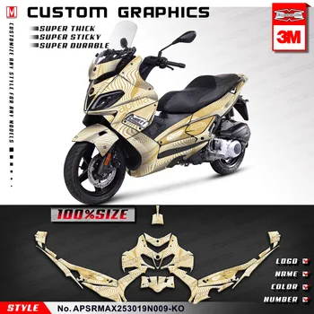 Етикети с графика КУНГ-ФУ Дизайн по поръчка Самозалепващи за скутер или велосипед Aprilia SR MAX 250 300 2019 2020