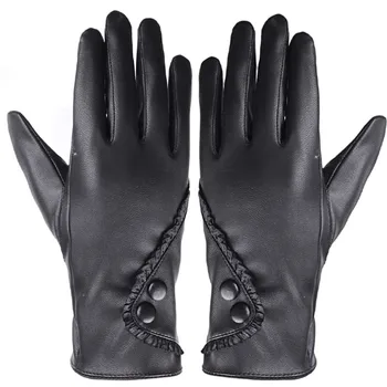 Нови дамски зимни ръкавици със сензорен екран, дамски топли ръкавици от изкуствена кожа, дамски меки зимни дамски ръкавици с пълни пръсти, ръкавици без пръсти и ръкавици