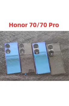 Прозрачна обвивка от задното стъкло за Huawei Honor 70 70Pro, капак на отделението за батерията, корпус задната врата, рамка за обектива на камерата
