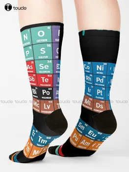 Периодичната таблица на елементите Чорапи Черни футболни чорапи Мультяшные удобни спортни чорапи за скейтборд за момичета Градинска облекло