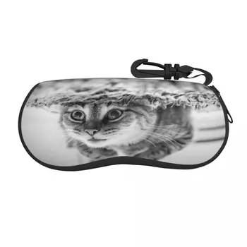 Калъф за очила, мека чанта за очила, котка под вода, преносим кутия за слънчеви очила, чанта за очила