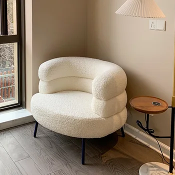 Диван от кашмир Nordic Lamb за магазин дрехи Прост модерен диван от плат за малък апартамент, хол, салон за красота