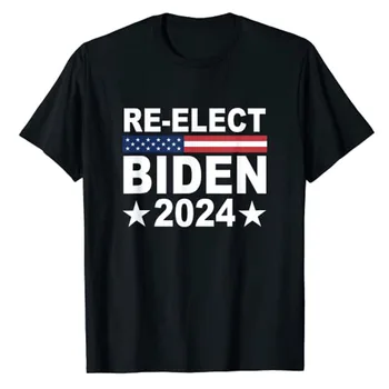 Тениска Демократи с Преизбирането Джо Байдън 2024, Забавна Тениска с изображение на Предизборната кампания, Блузи с къс ръкав, Мъжки Модни Политическа Облекло