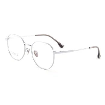 51 мм, нова полу-титановая полнокадровая кръгли рамки, рамки за очила за мъже и жени, анти-сини рамки за очила по рецепта 17213