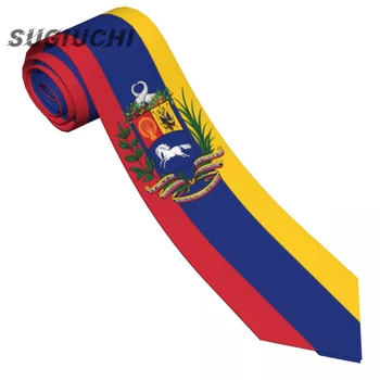 Вратовръзки с флага на Венецуела за мъже и жени, ежедневни костюми с вратовръзка в клетката, тънка вратовръзка за сватбени партита Gravatas