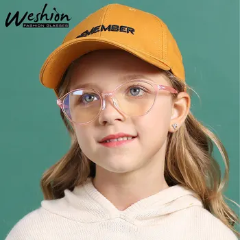 Малките Очила Детски Анти-Синя Светлина За Момчета И Момичета Розова Оптични Рамки Прозрачни Очила За Четене на Компютър С Антифильтром 5-15 UV-Филтър 2020