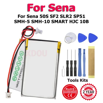 XDOU SENA50S SENASF2 SMH-5 И SMH-10 Подмяна на батерията за Sena 50-ТЕ SF2 SLR2 SP51 SMH-5 И SMH-10 SMART HJC 10B + Комплект инструменти