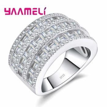 Марката Спортен Модерен стил Стерлинговое сребро 925 проба за жени, годежен пръстен с кристали АААА, кубичен цирконий