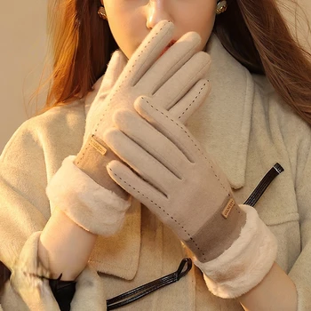 22 Зимни нови кашмир ръкавици дамски улични малки ароматни дебели топли ръкавици за сензорен екран, които предпазват от студ