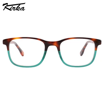 Оптични детски очила Kirka, правоъгълни детски очила, ацетатные унисекс, двойни два цвята рамки за очила, детски слънчеви очила и 4 цвята
