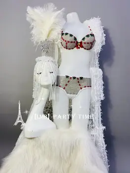 2019 Нов Коледен снежна пелерина с преувеличени изпълнението на бара, танц набор от ГОГО Opening Show
