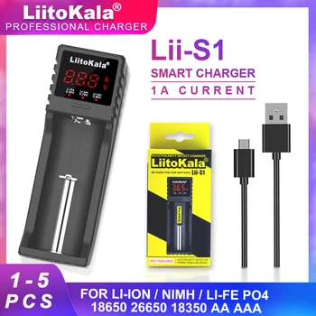 1-5 liitokala Lii-S1 1.2/3.2 В/3,7 В/3,85 В 18650 18500 литиево-йонна Акумулаторна батерия със Зарядно устройство за aa ni-cd 26650 16340 18350 aa aaa