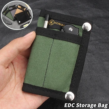 Колан чантата си Чанта Molle богат на функции Преносим EDC Тактическа Чанта За инструменти Нож Дръжката Сгъваем Скоба за кредитна карта Окачен чантата за съхранение