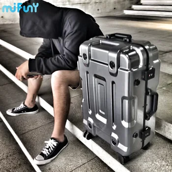MIFUNY, алуминиева рамка, посадъчен багаж, универсален сгъсти куфар-количка за голям капацитет, ръчния багаж на колела 2023, Новост