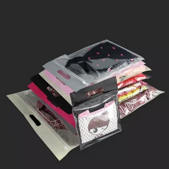 500 бр. дръжка за щанцоване с потребителски логото, нетканая дрехи с цип, самоуплотняющиеся пакети с прозрачен PVC за съхранение на дрехи