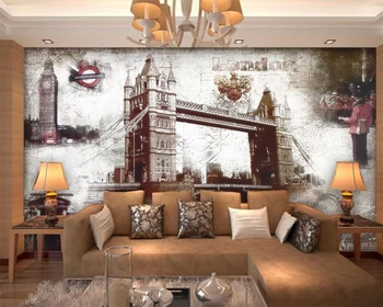 beibehang Големи тапети по поръчка фотообои стенопис London bridge пейзаж дневна спалня ТЕЛЕВИЗИЯ фонова стена