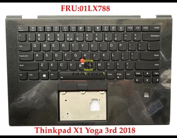Оригинална Новост за Lenovo Thinkpad X1 Yoga 3rd 2018 клавиатура на лаптоп в събирането на FRU 01LX788 Американска клавиатура с подсветка 100% Напълно тестван