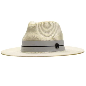 Нова Лятна Панама За жени, мъже плажната джаз шапка с широка периферия, охлаждаща дамска сламена шапка със защита от ултравиолетови лъчи, Фетровая шапка
