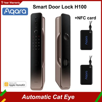 Интелигентна Система за Заключване на вратите Aqara H100 Автоматичен Сензор за осветление на купето Cat Eye Zigbee NFC Bluetooth Отключване на пръстови отпечатъци Homekit приложение Aqara Home
