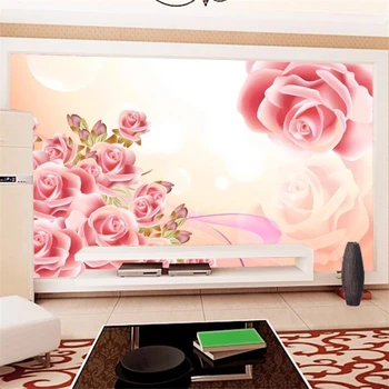 Потребителски тапети 3d стенопис papel de parede красива романтична розова стенопис дневна спалня ресторант ТЕЛЕВИЗИЯ фон тапети