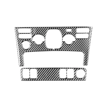Бутон за климатика на колата, тампон върху лентата за променлив ток, декоративна стикер от въглеродни влакна за XC90 2003-2014 Аксесоари, A