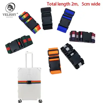 Регулируема найлонов заключване с дължина 2 м, ленти за багаж, предпазни аксесоари за пътуване, опаковъчен презрамка за куфар