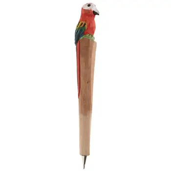 Дървена дръжка с резба във вид на животни - Химикалка писалка е ръчна изработка с дърворезба под формата на сладък животни от дърво, за многократна употреба аксесоари