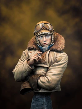 Неокрашенный набор от 1/10 пилот RFC в гражданска война, 1-та световна война, бюст исторически фигури, набор от смола